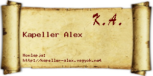 Kapeller Alex névjegykártya