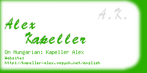 alex kapeller business card
